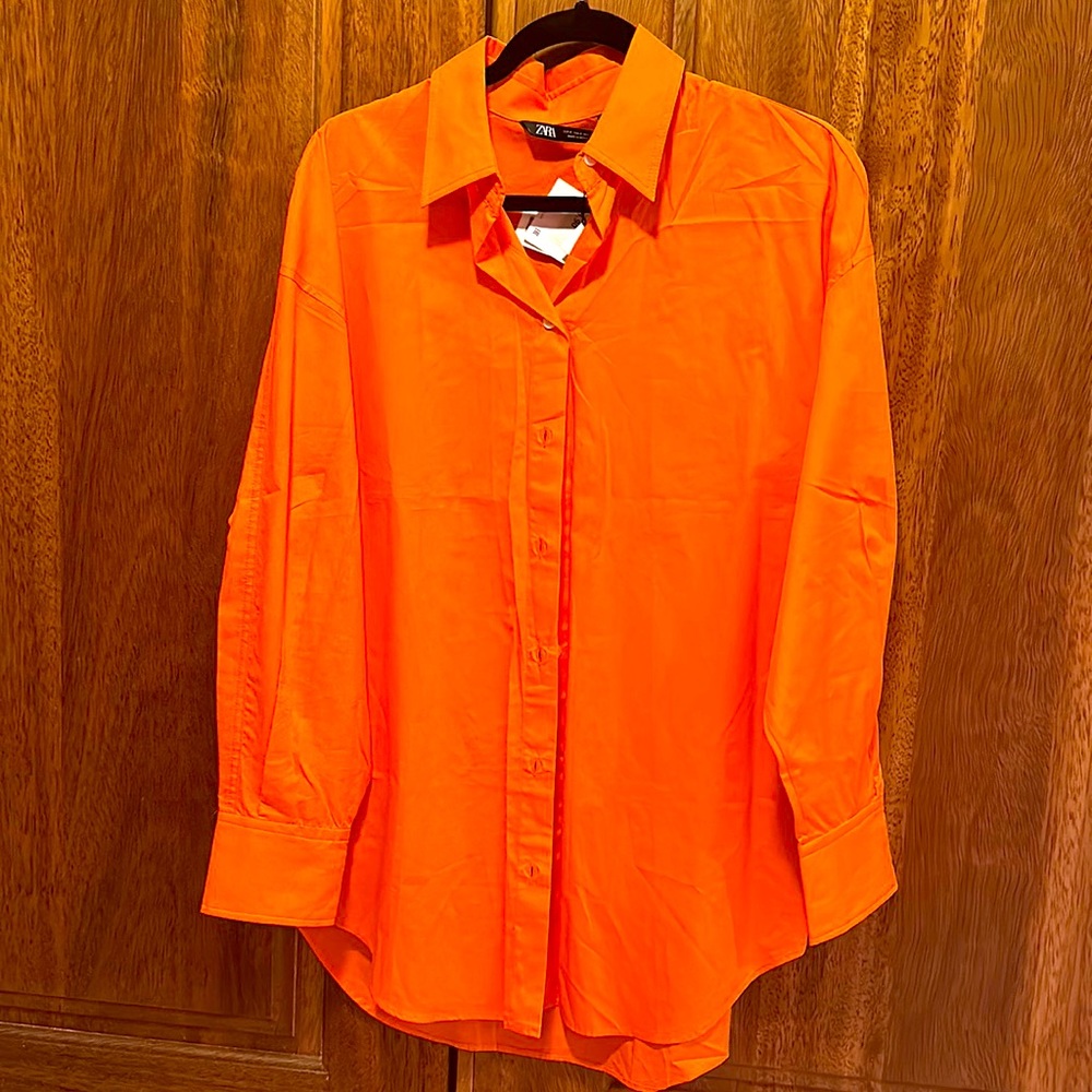 Zara OVERSIZED POPLIN SHIRT
Neon orange 0/2604/030/617/0